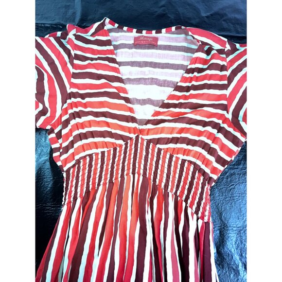 Maaji Morning Glam Striped Maxi Swim Dress M Boho Flowy Swimsuit Cover-Up Sz M - Picture 4 of 7